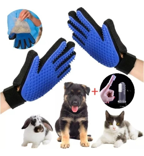 Guantes Removedor Cepillo Guante Quita Pelos Mascotas Perros