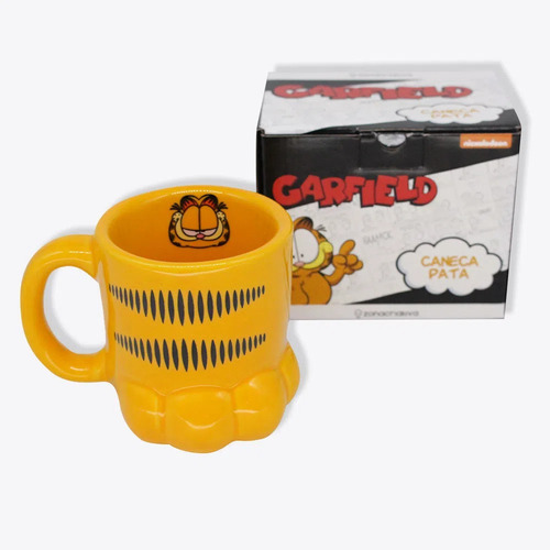 Caneca 3d Pata Do Gatinho Garfield Porcelana 350ml