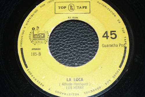 Jch- Los Henry La Loca / La Chata Cumbia Guaracha 45 Rpm