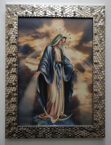 Virgen De La Medalla Milagrosa En Marco Condesita 47 X 35