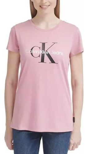 Playera Calvin Klein Monogram Rosa Para Mujer Zw0zw01696