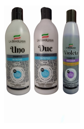 Kit Post Alisado La Brasiliana Uno + Due + Matizador Violeta