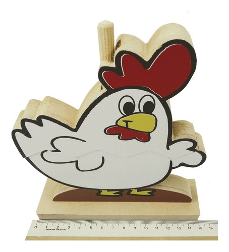 Juego Ensartar Modelo Gallina Madera Didáctico Luhjbn 