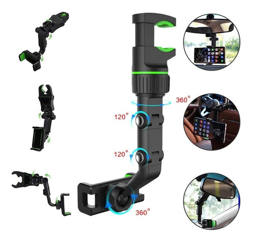 Soporte Para Teléfono Con Espejo Retrovisor De 360° A