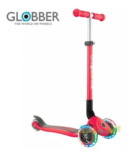 Globber Primo Lights Rosa Con Luces Monopatin De 3 Ruedas