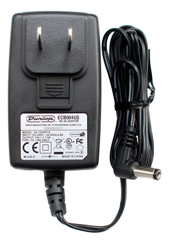Adaptador De Corriente Dunlop 18v 150ma Mod. Ecb004