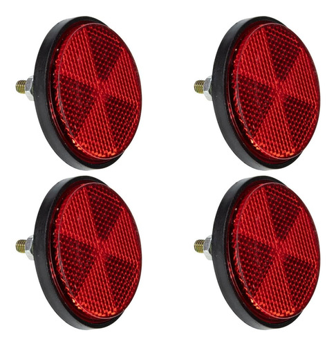 ~? Besportble 4pcs Reflectores Rojos Motocicleta 2 Pulgadas 