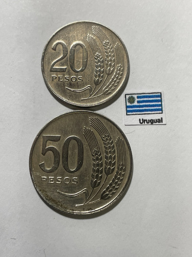 Moeda 20 E 50 Pesos 1970, Ur 229 Uruguai (Usado)