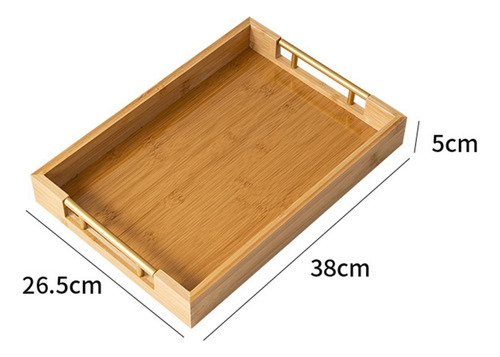 Elegante Bandeja De Bambú Para Servir 38cmx26.5cmx5cm
