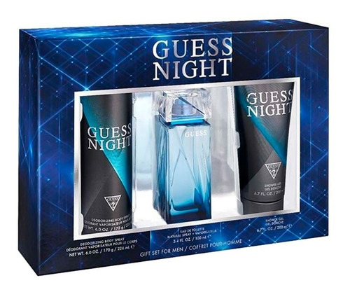 Estuche Guess Night 3 Piezas Caballero ¡¡ Original ¡¡