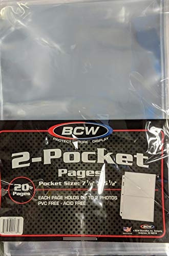 20 (veinte Páginas) - Bcw Pro 2-pocket Page (tarjetas, Posta