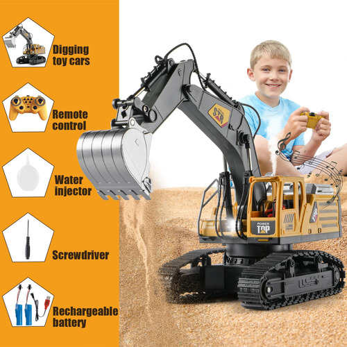 Excavadora A Control Remoto Kasqert Para Niños De 6 A 12 Año