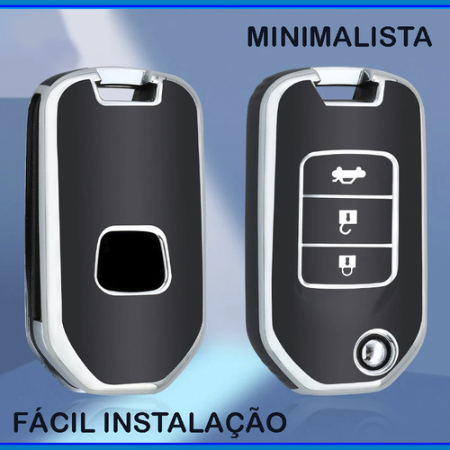 Capa Para Chave Canivete Honda Civic G9 G10 Fit Hrv Exl Tpu+