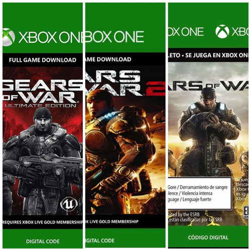 Gears Of War Ultimate Edition + Gow 2 Y 3 - Digital Xbox One