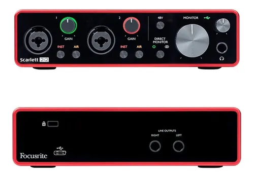 Interfaz De Audio Focusrite Scarlett 2i2 Roja 3.ª Gen | MercadoLibre