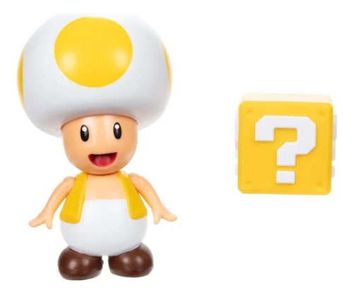 Super Mario Jakks Yellow Toad Com Caixa De Interrogação