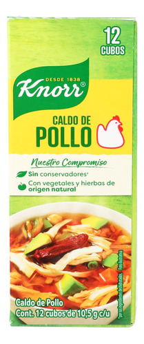 Sazonador Caldo De Pollo Knorr Suiza 12 Cubos