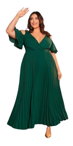 Vestido De Fiesta Verde Talla 1xl