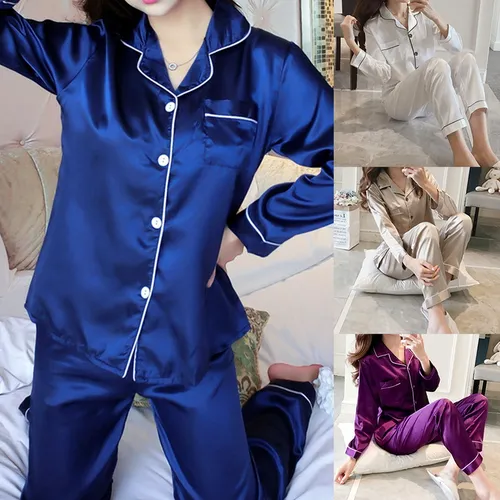 Conjunto De Pijama De Seda Para Mujer, Pijama, Ropa De Dormi