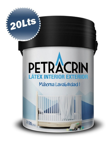 Imagen 2 de 8 de Pintura Latex Lavable Color Blanca 20 Litros Petracrin +