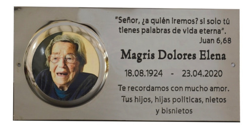 Imagen 5 de 9 de Placa Recordatoria Para Cementerio 25x15 + Foto + Florero.