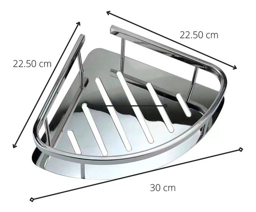 Imagen 2 de 10 de Organizador De Ducha Estante Esquinero Simple Acero Inox