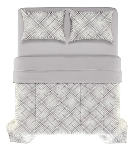 comprar Acolchado Karsten Queen Reversible Algodón 160 H Color Gris Diseño De La Tela Pierre