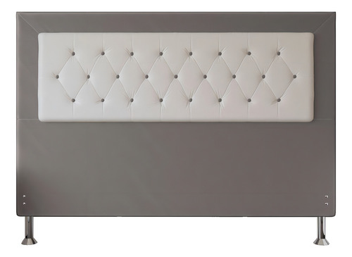 Cabeceira King 195 Havana Suede Com Corino Branco