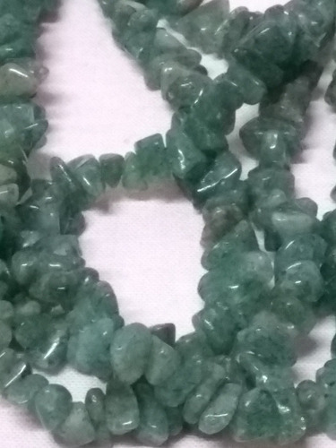 Imagem 4 de 4 de Colar De Cascalho De Quartzo Verde Sem Fecho Pedra Legítima