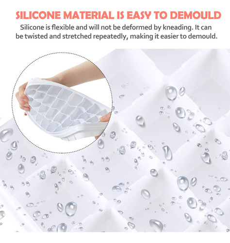 Molde Simple De Silicona Para Bandejas De Hielo Con Tapa