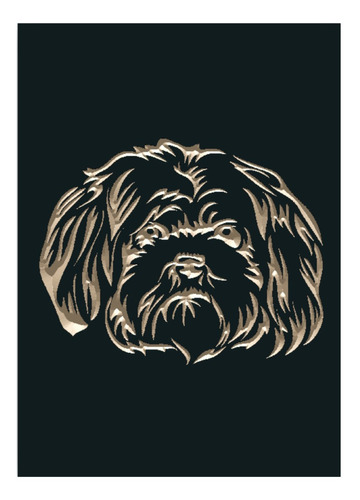 Quadro Entalhado Em Madeira M - Shih Tzu