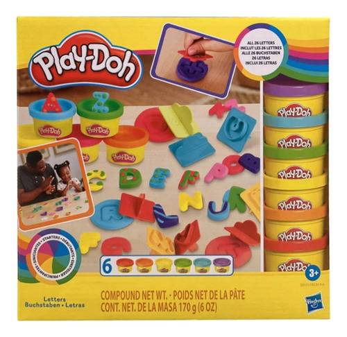 Play-doh Fundamentals Moldes De Letras Y 6 Botes 170gr.