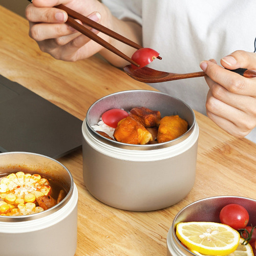 Lancheira Bento Isolada Em Aço Inoxidável De 550 Ml Empilháv
