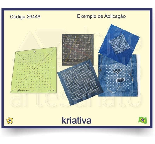 Imagem 4 de 5 de Bordado Sashiko - Gabarito Furos - 1 Cm - 26448