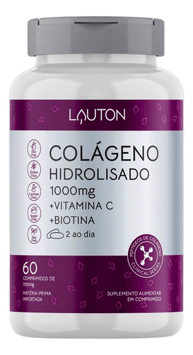 Colágeno Lauton + Biotina + Vitamina C 60 Comp Hidrolisado