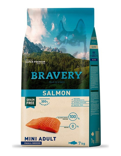 Bravery Salmon 7kg De Perro Adulto