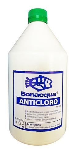 Acondicionador Saca Cloro Bonacqua Acuario  Pecera 1 Litro