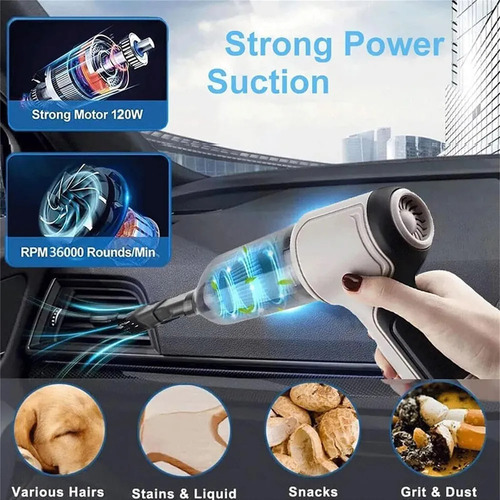 = Aspirador Portátil Sem Fio De 4000mah Para Carro