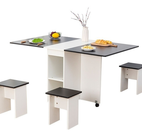 Comedor Plegable Para 4 Personas Incluye 4 Pisos 140x80x76