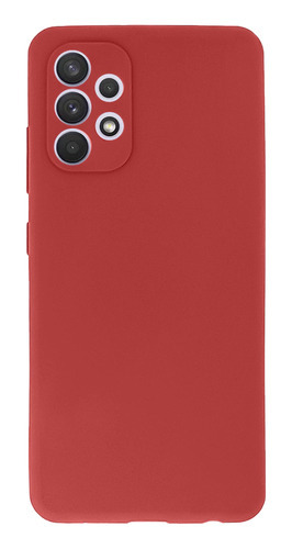 Capinha Celular Galaxy A32 4g Silicone Cover Aveludado Cor Vermelho Com Protetor De Câmera
