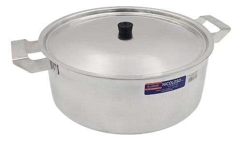 Olla Baja Familiar Aluminio 10l 34cm Marca Nicoloso. Bredys