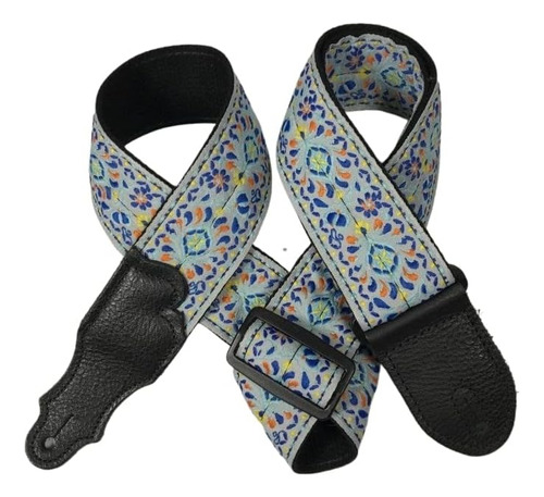 Franklin Strap 2 Retro Folk Guitar Strap Azul)