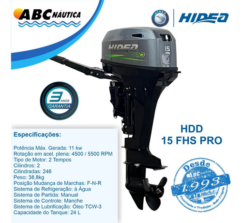 Motor De Popa Hidea 15hp Pró - Leia Anúncio!!!!!
