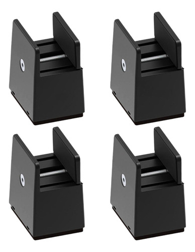 4x Elevadores De Patas De Cama Extensores Altura 5 Cm Negro