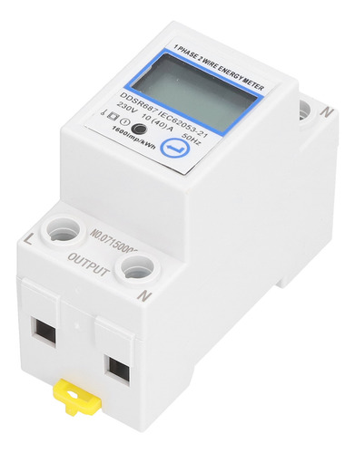 Medidor Eléctrico De Riel Din De 2p, Monofásico, 2 Cables