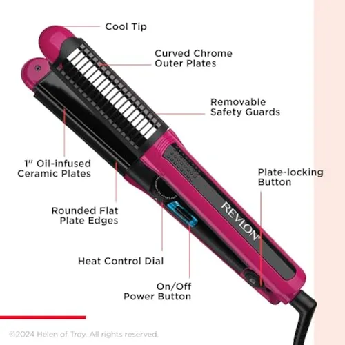 Revlon Perfect Match Flat Iron Straightens,