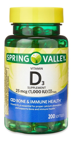 Vitamina D3, 25 Mcg, 200 Softgels