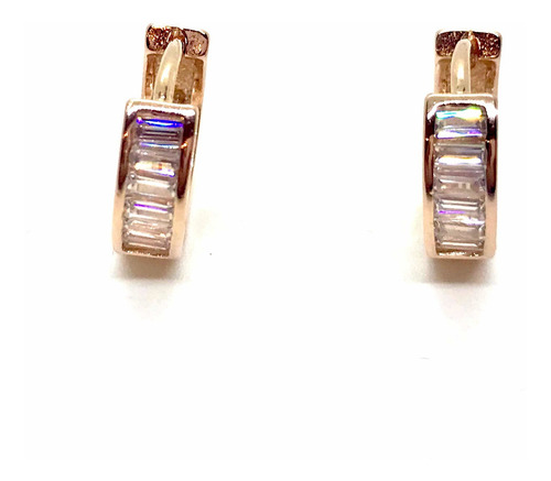 Imagen 4 de 6 de Argolla De Plata Rose Con Piedras Cubics Color Blanca