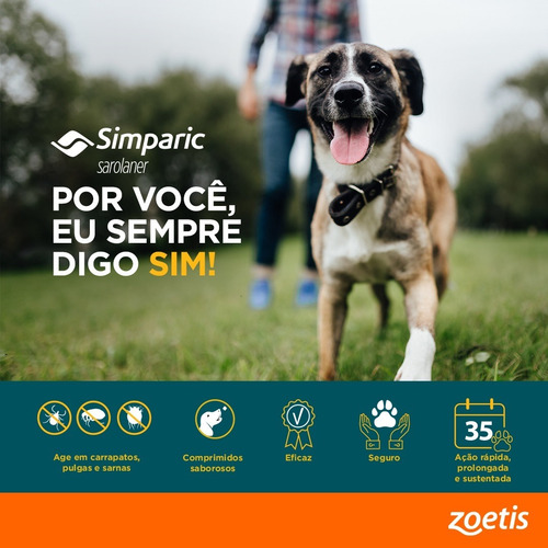 Imagem 3 de 9 de Simparic 10mg- Antipulgas/carrapatos 2,6-5kg 1 Comprimido