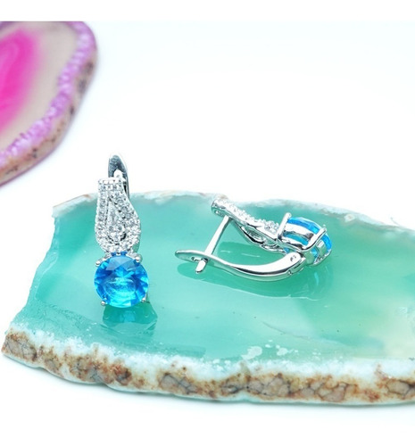 Imagen 3 de 9 de Aretes Oro 18k Mujer Dama Pendientes Joyeria Zirconia Lujo
